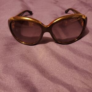 Gucci Gold and Brown Sunglasses